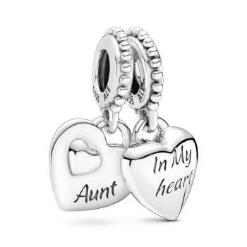 Aunt & Niece Split Heart Dangle Charm 