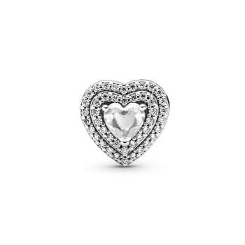 Sparkling Levelled Hearts Charm 