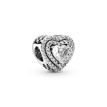 Sparkling Levelled Hearts Charm 