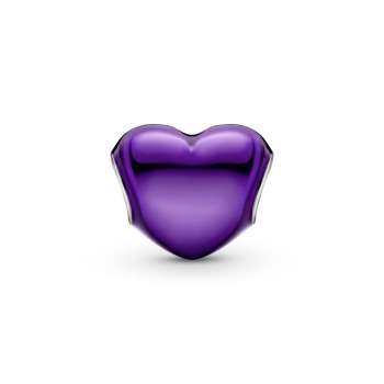 Metallic Purple Heart Charm 