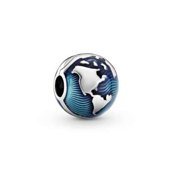 Blue Globe Clip Charm 