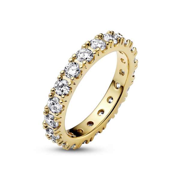 14k Gold-plated ring with clear cubic zirconia 