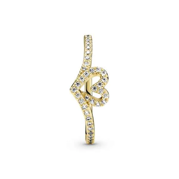 Прстен Pandora Timeless Блескаво шеврон срце