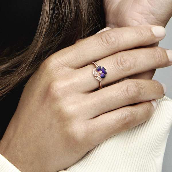 Deep Purple Pansy Flower Ring PANDORA