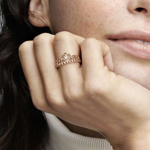 Crown ring pandora rose gold top