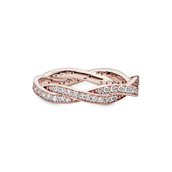 Sparkling Twisted Lines Ring 