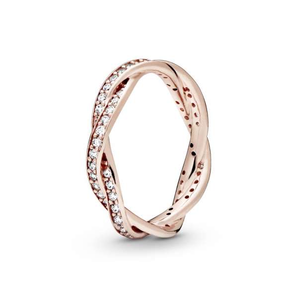 Sparkling Twisted Lines Ring 