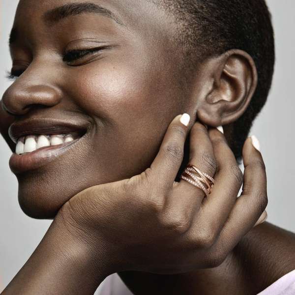Sparkling & polished lines ring on sale