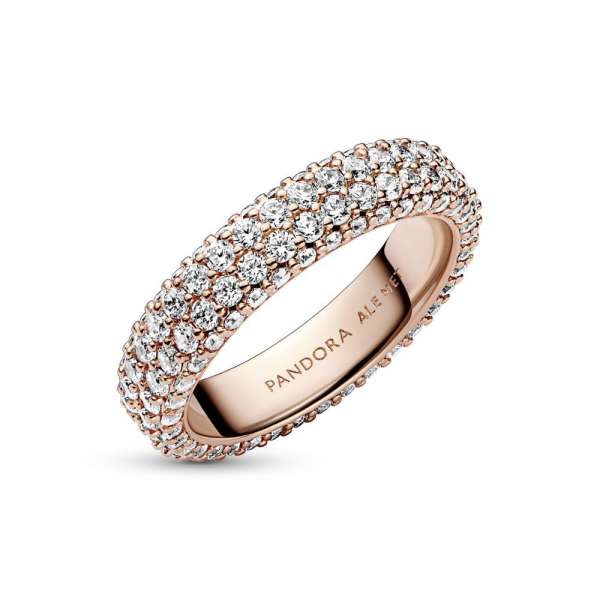 Прстен Pandora Timeless со два реда pavé