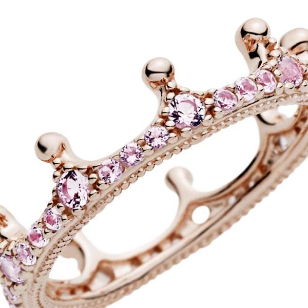 Pink sparkling crown ring store