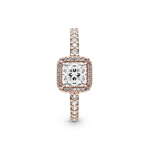 Square Sparkle Halo Ring 