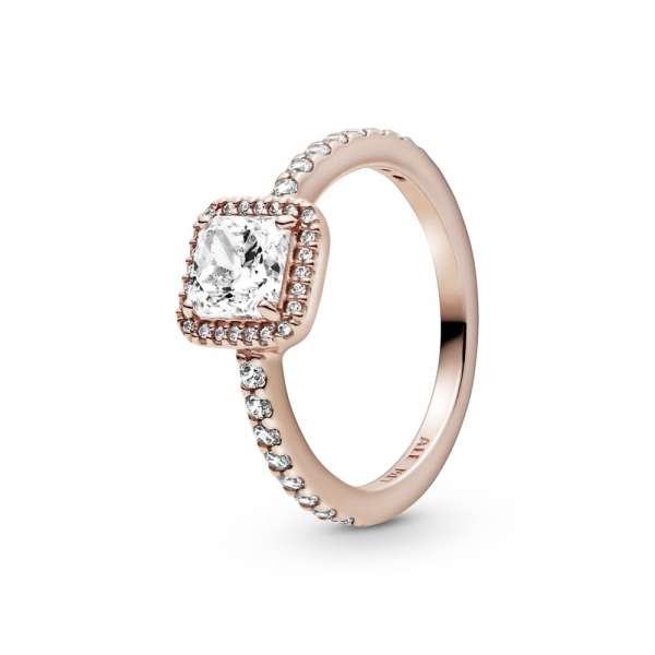 Square Sparkle Halo Ring 
