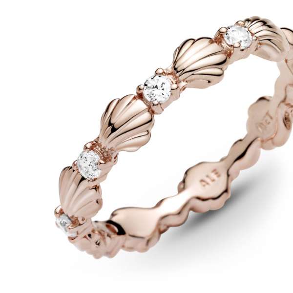 Sparkling Seashell Band Ring 