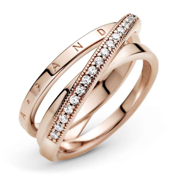 Crossover Pavé Triple Band Ring 