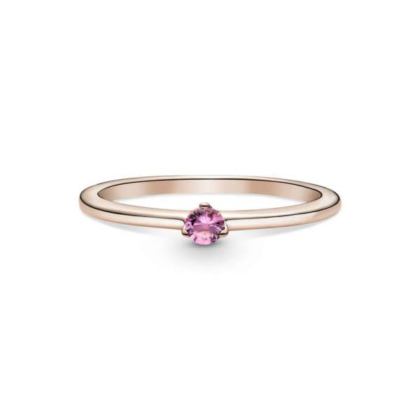 Pink Solitaire Ring 