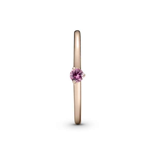 Pink Solitaire Ring 
