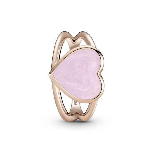 Pink Swirl Heart Statement Ring 