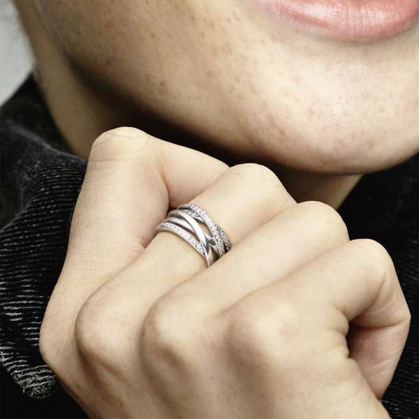 Sparkling & Polished Lines Ring 