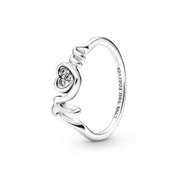 Mum Pavé Heart Ring 