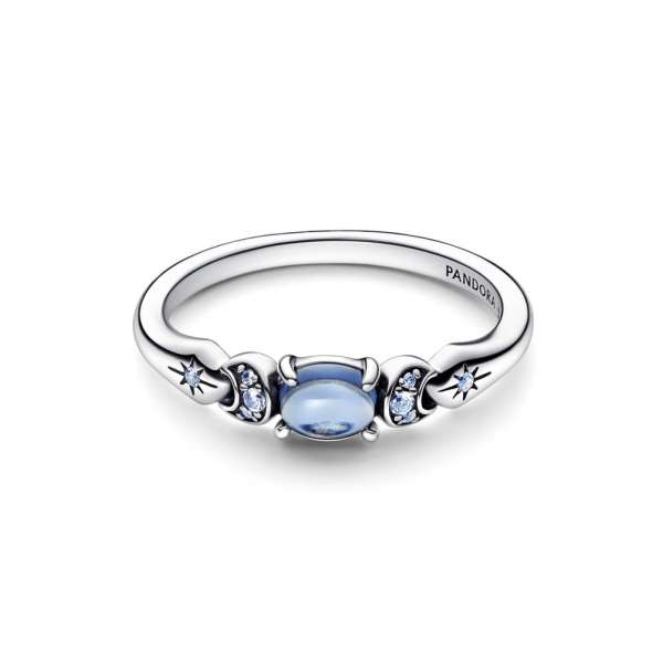 Disney Aladdin Jasmine sterling silver ring with icy blue crystal and moonlight blue crystal 