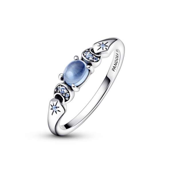 Disney Aladdin Jasmine sterling silver ring with icy blue crystal and moonlight blue crystal 