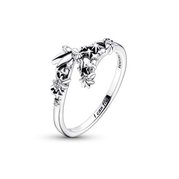 Disney Tinkerbell sterling silver ring with clear cubic zirconia 