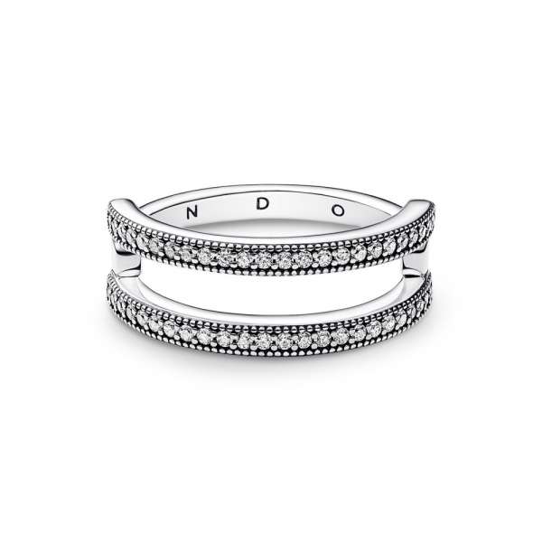 Прстен Pavé Pandora Signature Logo