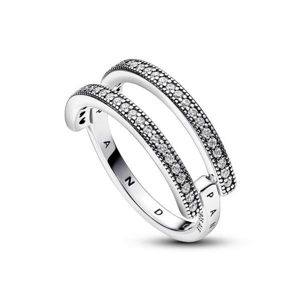 Прстен Pavé Pandora Signature Logo