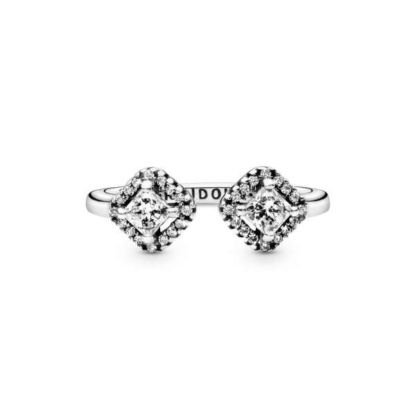 Square Sparkle Open Ring 