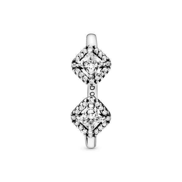 Sparkling square & circle open ring sales