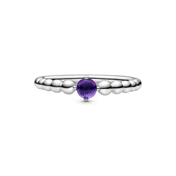 Purple Beaded Ring 