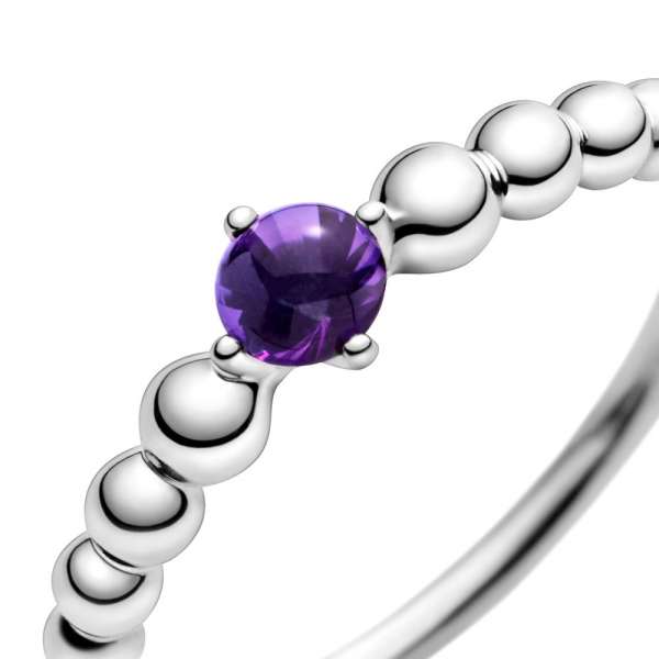 Purple Beaded Ring 