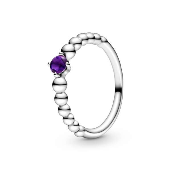 Purple Beaded Ring 