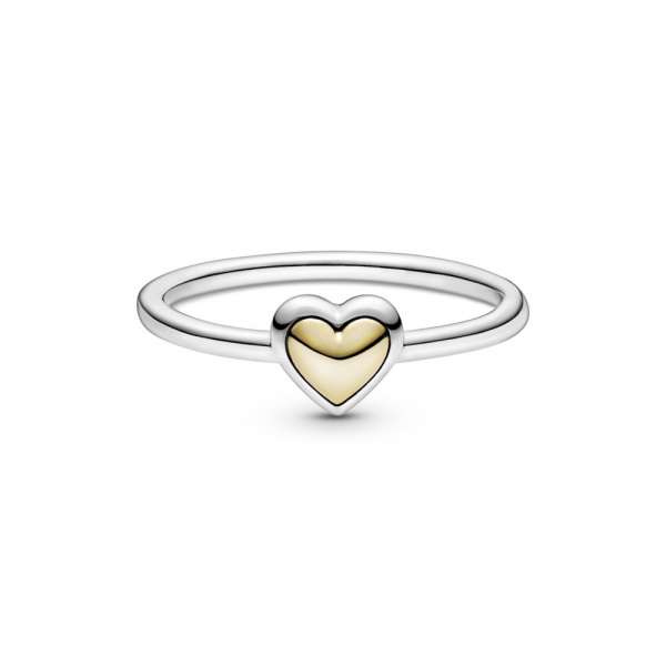 Domed Golden Heart Ring 