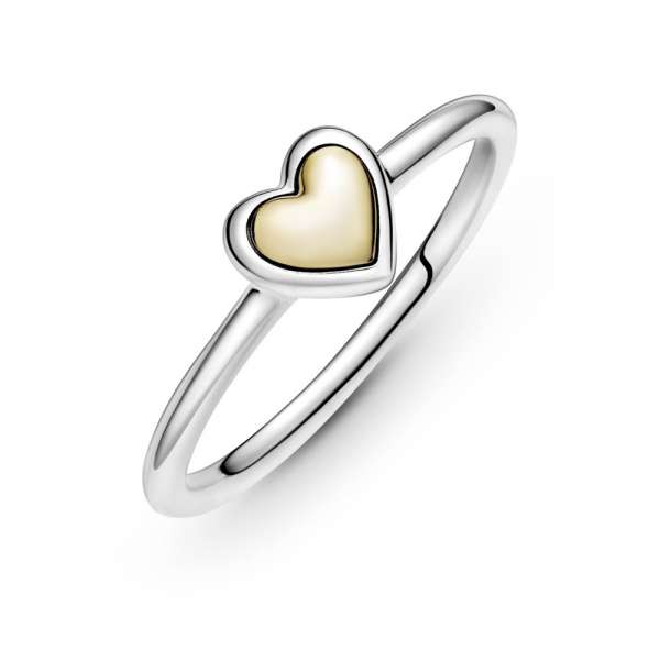 Domed Golden Heart Ring 