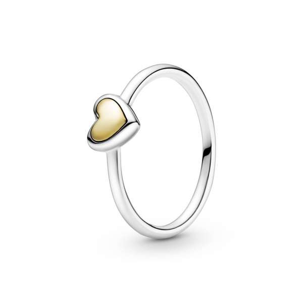 Domed Golden Heart Ring 