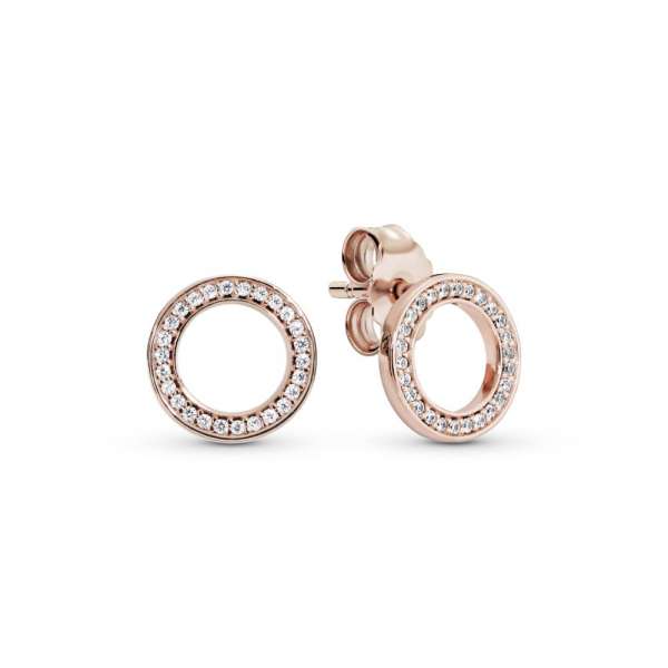 Sparkling Circle Stud Earrings 