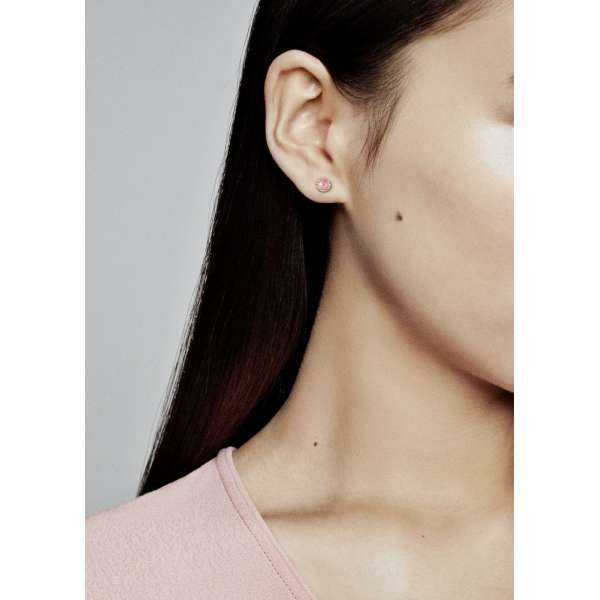 Pink Sparkling Crown Stud Earrings 