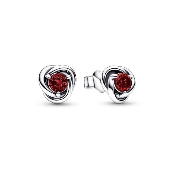 Sterling silver stud earrings with salsa red crystal 