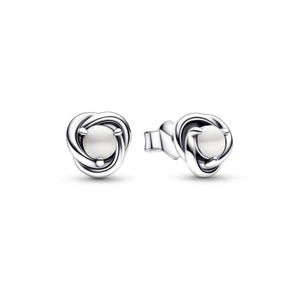 June White Eternity Circle Stud Earrings 