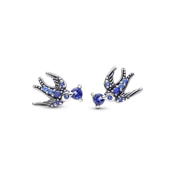 Sparkling Swallow Stud Earrings 