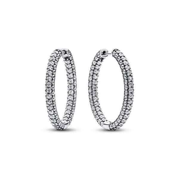 Pandora Timeless Pavé Single-row Hoop Earrings 