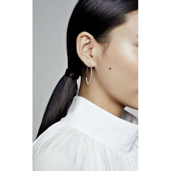 Oval Sparkle Hoop Earrings 