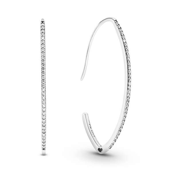 Oval Sparkle Hoop Earrings 