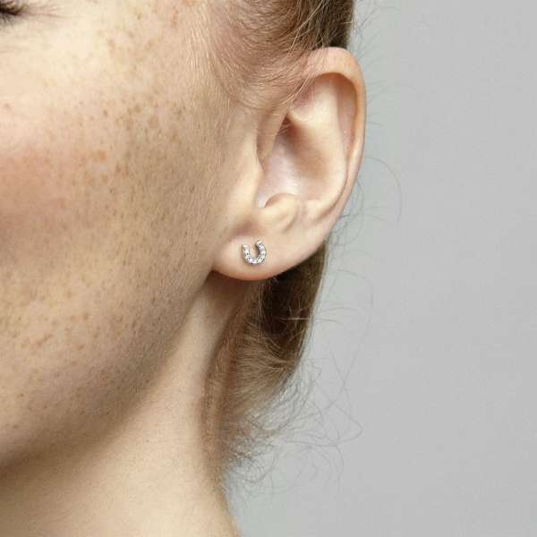 My Lucky Horseshoe Single Stud Earring | PANDORA