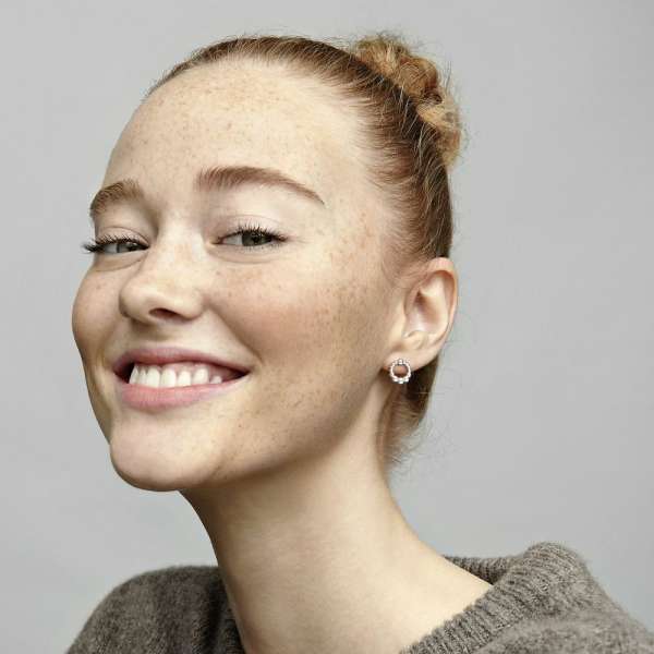 Beaded Circle Stud Earrings 