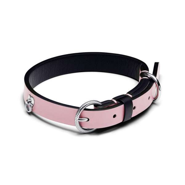 Pink Leather-free Fabric Pet Collar 