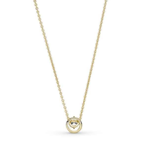 Sparkling Round Halo Pendant Collier Necklace 