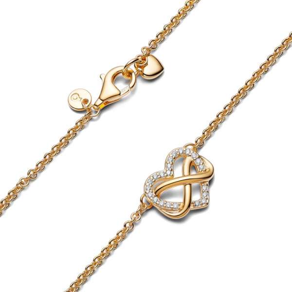 Sparkling Infinity Heart Collier Necklace 