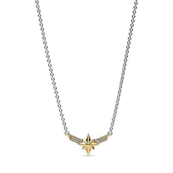 Marvel Captain Marvel Octogram Star Two tone Pendant Necklace 